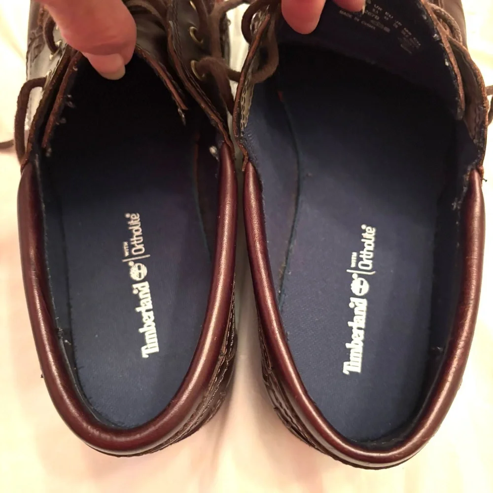 NWOT Timberland Brown leather boat shoes loafers with Ortholite SZ 10